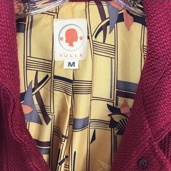 ModCloth Tulle Burgundy Red Jacket M - Picture 3 of 5